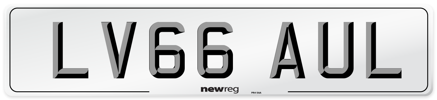 LV66 AUL Number Plate from New Reg
